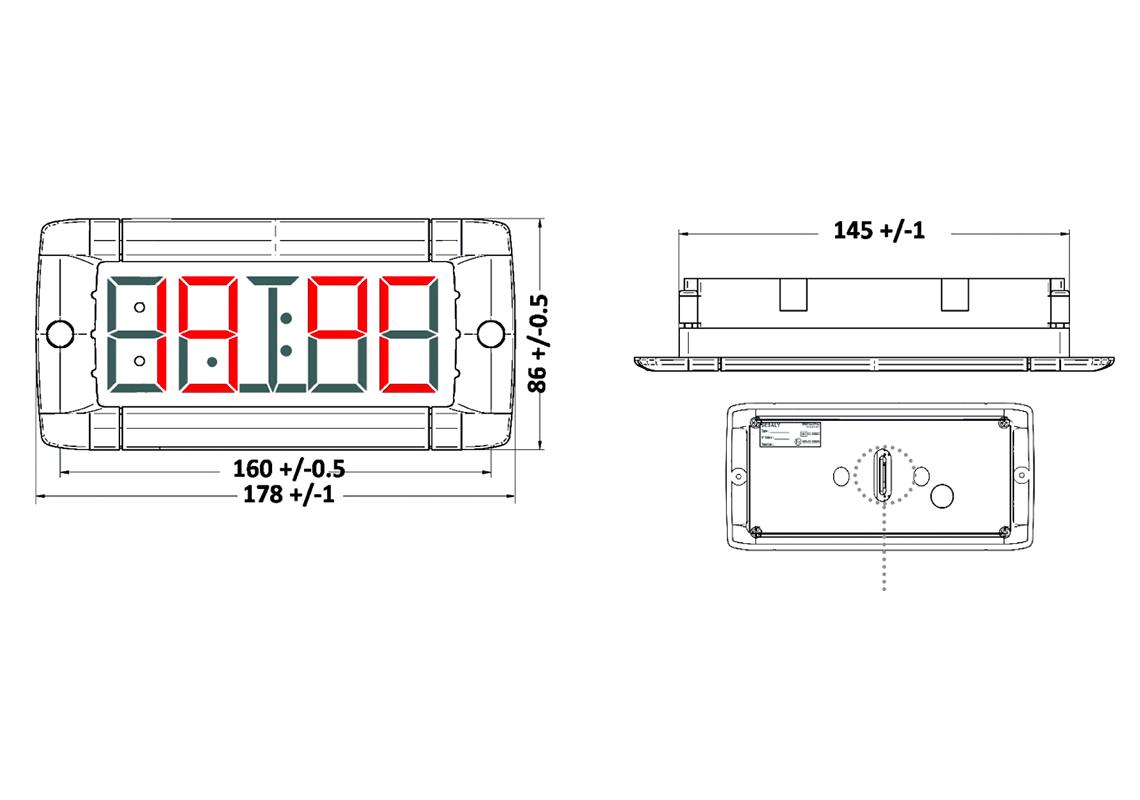 Horloge LED personnalisable à encastrer pour bus et car